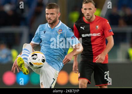 Valon Berisha of SS Lazio during the UEFA Europa League 2019/2020 Group Stage match between SS Lazio and State Rennais FC at Stadio Olimpico on October 03, 2019 in Rome, Italy. (Photo by Danilo Di Giovanni/NurPhoto) Stock Photo