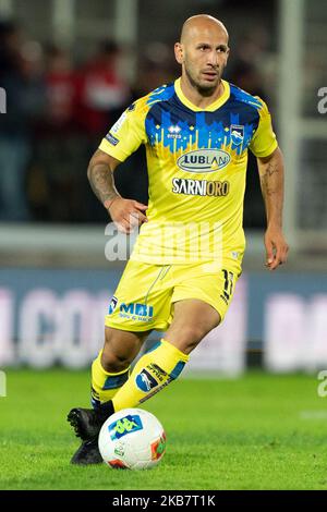 Cristian Galano di Pescara Calcio 1936 durante la partita italiana della Serie B 2019/2020 tra Ascoli Calcio 1898 FC e Pescara Calcio 1936 allo Stadio Cino e Lillo del Duca il 06 ottobre 2019 ad Ascoli Piceno. (Foto di Danilo di Giovanni/NurPhoto) Foto Stock