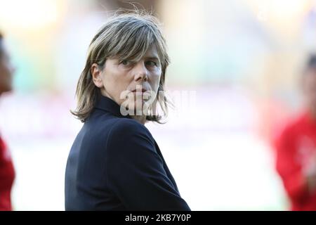 Milena Bertolini allenatore di testa d'Italia durante LA qualifica EURO 2021 Nazionale femminile partita Italia vs Bosnia-Erzegovina allo Stadio ''Renzo Barbera'' di Palermo il 8 ottobre 2019 (Foto di Gabriele Maricchiolo/NurPhoto) Foto Stock