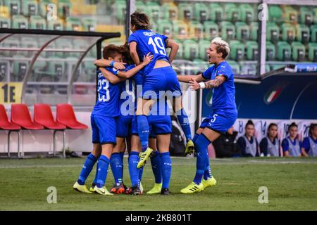 Italia durante la partita di qualificazione del Campionato europeo di Donne UEFA 2021 tra Italia e Bosnia-Erzegovina allo Stadio Renzo Barbera il 08 ottobre 2019 a Palermo. (Foto di Francesco Militello Mirto/NurPhoto) Foto Stock