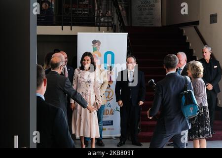 La regina Letizia di Spagna partecipa all'evento Mental Health's Day 2019 al Teatro la Latina il 09 ottobre 2019 a Madrid, Spagna. (Foto di Antonio Navia/NurPhoto) Foto Stock