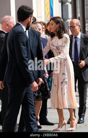 La regina Letizia di Spagna partecipa all'evento Mental Health's Day 2019 al Teatro la Latina il 09 ottobre 2019 a Madrid, Spagna. (Foto di Antonio Navia/NurPhoto) Foto Stock