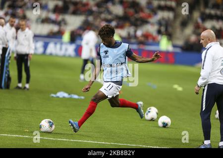 Nel corso della partita di calcio di qualificazione Euro 2020 Group H tra Francia e Turchia allo Stade de France di Saint-Denis, fuori Parigi, il 14 ottobre 2019. (Foto di Elyxandro Cegarra/NurPhoto) Foto Stock