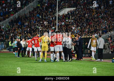 Squadra d'Inghilterra, durante le Qualifiche UEFA EURO 2020 Bulgaria / Inghilterra allo Stadio Nazionale Vasil Levski, Sofia, Bulgaria il 14 ottobre 2019 (Foto di Hristo Rusev/NurPhoto) Foto Stock