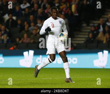 Eddie Nketiah d'Inghilterra U21s durante la UEFA under 21 qualificatori di campionato tra Inghilterra under 21 e Austria under 21 allo Stadio MK di Milton Keynes, Inghilterra il 15 ottobre 2019 (Photo by Action Foto Sport/NurPhoto) Foto Stock