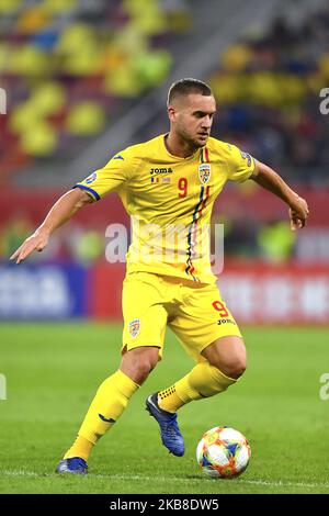 George Puscas di Romania in azione durante la partita di qualificazione UEFA euro 2020 tra Romania e Norvegia all'Arena Nationala il 15 ottobre 2019 a Bucarest, Romania. (Foto di Alex Nicodim/NurPhoto) Foto Stock