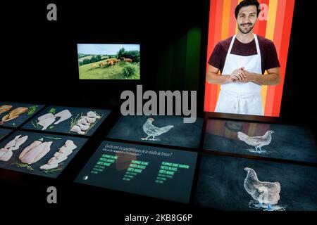 Un benvenuto è stato dato dal direttore della città Florent Bonnetain prima di una dimostrazione culinaria da parte dello chef Régis Marcon stellato. (Foto di Nicolas Liponne/NurPhoto) Foto Stock