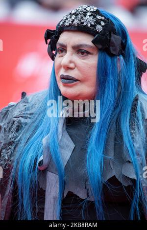 Loredana Bertè partecipa al tappeto rosso del film "la Famiglia Addams" durante il Festival Alice nella Città del 20 ottobre 2019 a Roma. Partecipa al tappeto rosso del film "la Famiglia Addams" durante il Festival Alice nella Città del 20 ottobre 2019 a Roma. (Foto di Mauro Fagiani/NurPhoto) Foto Stock