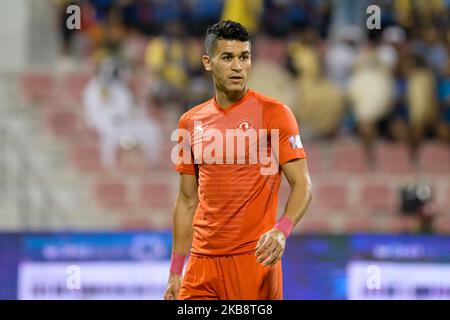 Hamdi Harbaoui durante la partita della QNB Stars League contro al Gharafa il 20 2019 ottobre al Grand Hamad Stadium di Doha, Qatar. (Foto di Simon Holmes/NurPhoto) Foto Stock