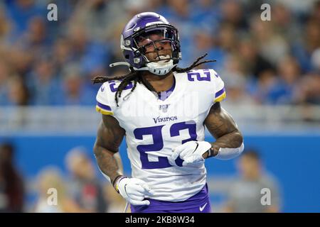 I Minnesota Vikings che hanno eseguito Mike Boone (23) vengono visti durante la seconda metà di una partita di football della NFL contro i Detroit Lions a Detroit, Michigan USA, domenica 20 ottobre 2019 (Foto di Jorge Lemus/NurPhoto) Foto Stock