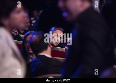 Miguel Angel Pichetto viene mostrato durante il dibattito presidenziale alla Scuola di giurisprudenza dell'Università di Buenos Aires il 20 ottobre 2019 a Buenos Aires, Argentina. (Foto di Matías Baglietto/NurPhoto) Foto Stock