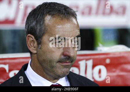 L'allenatore di Milano Marco Giampaolo guarda durante la Serie A Football Match n.5 TORINO - MILANO il 26 settembre 2019 allo Stadio Olimpico Grande Torino di Torino, Piemonte, Italia. Risultato finale: Torino-Milano 2-1. (Foto di Matteo Bottanelli/NurPhoto) Foto Stock