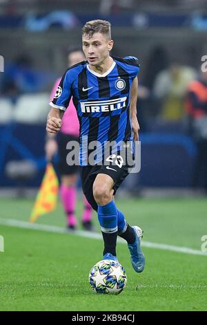 Nicolo' Barella del FC Internazionale durante la partita di gruppo della UEFA Champions League tra Internazionale e Borussia Dortmund allo Stadio San Siro, Milano, Italia il 23 ottobre 2019 (Foto di Giuseppe Maffia/NurPhoto) Foto Stock