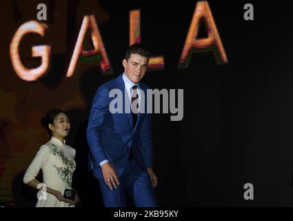 Mads Pedersen, pilota professionistico danese per il Team Trek–Segafredo, vincitore del World Road Race Elite Men Championships 2019, visto durante il Gala ciclistico UCI 5th a Guilin. Martedì 22 ottobre 2019, a Guilin, nella regione di Guangxi, Cina. (Foto di Artur Widak/NurPhoto) Foto Stock