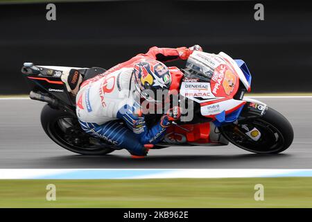 Jack Miller d'Australia cavalca la moto Pramac Racing durante le prove per la MotoGP Australiana al circuito del Gran Premio di Phillip Island il 25 ottobre 2019 a Phillip Island, Australia (Foto di Morgan Hancock/NurPhoto) Foto Stock