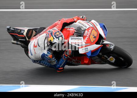 Jack Miller d'Australia guida la moto Pramac Racing durante la sessione di test sugli pneumatici in vista della MotoGP australiana al circuito del Gran Premio di Phillip Island il 25 ottobre 2019 a Phillip Island, Australia (Foto di Morgan Hancock/NurPhoto) Foto Stock