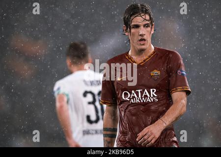 Nicolò Zaniolo di AS Roma durante la partita di Gruppo della UEFA Europa League 2019/2020 tra AS Roma e Borussia Monchengladbach allo Stadio Olimpico il 24 ottobre 2019 a Roma. (Foto di Danilo di Giovanni/NurPhoto) Foto Stock