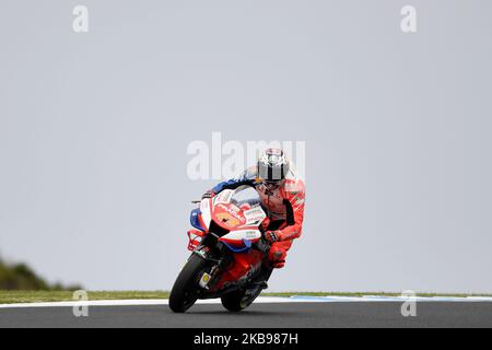 Jack Miller d'Australia guida la moto Pramac Racing durante le prove in vista della MotoGP australiana al circuito del Gran Premio di Phillip Island il 26 ottobre 2019 a Phillip Island, Australia (Foto di Morgan Hancock/NurPhoto) Foto Stock