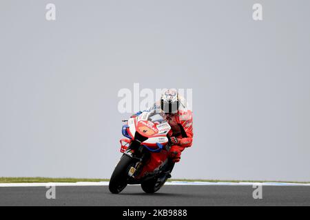 Jack Miller d'Australia guida la moto Pramac Racing durante le prove in vista della MotoGP australiana al circuito del Gran Premio di Phillip Island il 26 ottobre 2019 a Phillip Island, Australia (Foto di Morgan Hancock/NurPhoto) Foto Stock