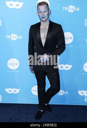 WEST HOLLYWOOD, LOS ANGELES, CALIFORNIA, USA - 26 OTTOBRE: August Getty arriva al 7th° ballo annuale dell'UNICEF Masquerade Ball 2019 che si tiene presso il Kimpton la Peer Hotel il 26 ottobre 2019 a West Hollywood, Los Angeles, California, Stati Uniti. (Foto di Xavier Collin/Image Press Agency/NurPhoto) Foto Stock