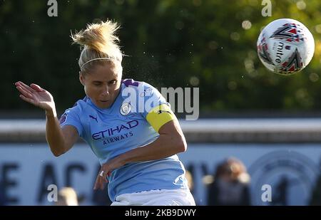 Steph Houghton del Manchester City WFC durante la partita di Super League delle donne di Barclays tra le donne dell'Arsenal e le donne di Manchester City al Meadow Park Stadium il 27 ottobre 2019 a Borehamwood, Inghilterra (Photo by Action Foto Sport/NurPhoto) Foto Stock