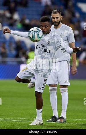 Rodrygo va del Real Madrid durante la partita della Liga tra il Real Madrid e il CD Leganes allo stadio Santiago Bernabeu di Madrid, Spagna. Ottobre 30, 2019. (Foto di A. Ware/NurPhoto) Foto Stock