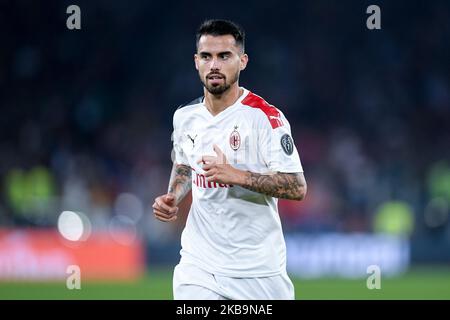 Suso dell'AC Milan durante la Serie Un incontro tra AS Roma e AC Milan allo Stadio Olimpico di Roma, Italia, il 27 ottobre 2019. (Foto di Giuseppe Maffia/NurPhoto) Foto Stock