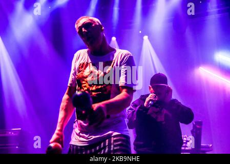 La band rock britannica Happy Mondays si esibirà dal vivo al Roundhouse, il 31 ottobre 2019 a Londra, in Inghilterra. (Foto di Alberto Pezzali/NurPhoto) Foto Stock