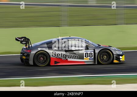 88 BELGIO team MACHIELS Louis, VERDONCK Nico di Attempo Racing, Audi R8 LMS GT3, azione in occasione della FIA Motorsport Games GT Cup all'Autodromo Vallelunga Piero Taruffi, il 1st novembre 2019, Italia. (Foto di Xavier Bonilla/NurPhoto) Foto Stock