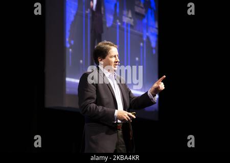 Marcus Weldon (Nokia) parla al Center Stage of Web Summit di Altice Arena il 05 novembre 2019 a Lisbona, Portogallo. Web Summit è una conferenza annuale sulla tecnologia che riunisce una serie di aziende tecnologiche per discutere il futuro dell'industria. L'evento di quest'anno si svolge dal 4 al 7 novembre e si prevede che attirerà circa 70.000 partecipanti. Foto Stock