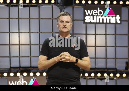 Ronan Dunne parla al Center Stage of Web Summit di Altice Arena il 05 novembre 2019 a Lisbona, Portogallo. Web Summit è una conferenza annuale sulla tecnologia che riunisce una serie di aziende tecnologiche per discutere il futuro dell'industria. L'evento di quest'anno si svolge dal 4 al 7 novembre e si prevede che attirerà circa 70.000 partecipanti. Foto Stock