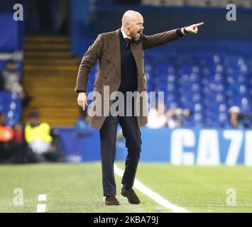 Erik ten Hag manager di Ajax durante Champion League Group H tra Chelsea e ALAX allo Stanford Bridge Stadium , Londra, Inghilterra il 05 novembre 2019 (Photo by Action Foto Sport/NurPhoto) Foto Stock
