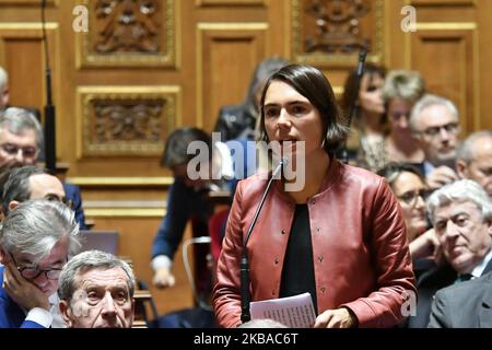 Il Senatore Lavarde Christine partecipa a una sessione di interrogazioni al governo al Senato il 06 ottobre 2019 a Parigi, in Francia. (Foto di Daniel Pier/NurPhoto) Foto Stock