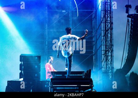 I Chainsmokers si esibiranno dal vivo all'Ippodromo SNAI di Milano, 28 giu 2017 (Foto di Mairo Cinquetti/NurPhoto) Foto Stock