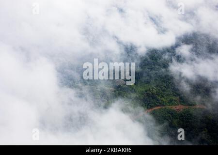 Maripasoula, Francia, 29 giugno 2019. Una vista aerea della città di Maripasoula. (Foto di Emeric Fohlen/NurPhoto) Foto Stock