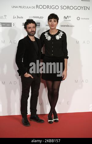 Rodrigo Sorogoyen, Isabel pena partecipa alla prima del film 'Madre' al cinema 'Capitol' di Madrid, Spagna il 14 novembre 2019 (Foto di Carlos Dafonte/NurPhoto) Foto Stock