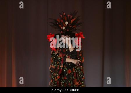 Renato Zero si esibisce sul palco durante un concerto all'Arena Grana Padano il 18 novembre 2019 a Mantova. (Foto di Emmanuele Ciancaglini/NurPhoto) Foto Stock