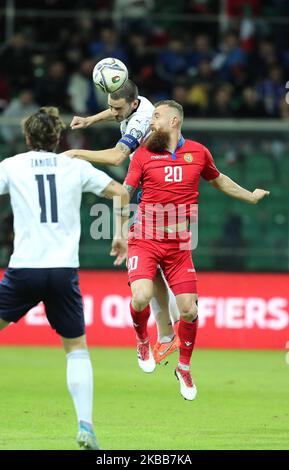 Leonardo Bonucci durante il qualificatore UEFA euro 2020 tra Italia e Armenia il 18 novembre 2019 a Palermo. (Foto di Gabriele Maricchiolo/NurPhoto) Foto Stock