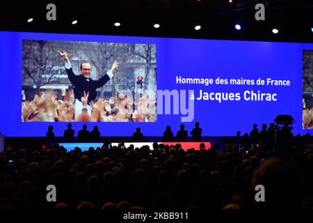 I Sindaci francesi rendono omaggio a Jacques Chirac prima dell'apertura del congresso dei Sindaci francesi il 19 novembre 2019 a Parigi, Francia. (Foto di Daniel Pier/NurPhoto) Foto Stock