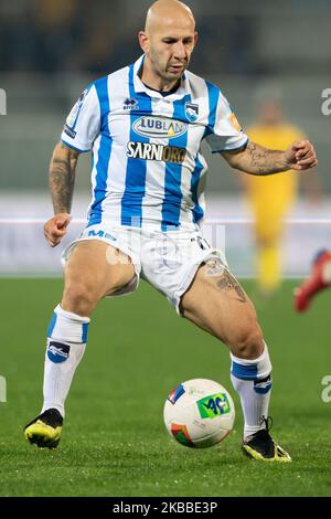 Cristian Galano di Pescara Calcio durante la partita italiana della Serie B 2019/2020 tra Pescara Calcio 1936 e i Cremonesi allo Stadio Adriatico Giovanni Cornacchia il 22 novembre 2019 a Pescara, Italia. (Foto di Danilo di Giovanni/NurPhoto) Foto Stock