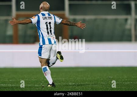 Cristian Galano of Pescara Calcio celebrate after scoring a goal during the Italian Serie B 2019/2020 match between Pescara Calcio 1936 and U.S. Cremonese at Stadio Adriatico Giovanni Cornacchia on November 22, 2019 in Pescara, Italy. (Photo by Danilo Di Giovanni/NurPhoto) Stock Photo