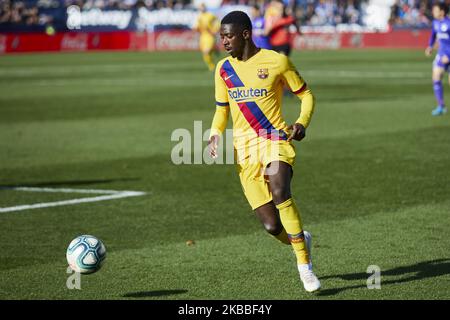 Ousmane Dembele del FC Barcelona durante la Liga partita tra CD Leganes e FC Barcelona allo stadio Butarque di Leganes, Spagna. Novembre 23, 2019. (Foto di A. Ware/NurPhoto) Foto Stock