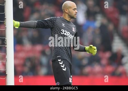 Darren Randolph di Middlesbrough durante la partita del campionato Sky Bet tra Middlesbrough e Hull City al Riverside Stadium di Middlesbrough domenica 24th novembre 2019. (Foto di Mark Fletcher /MI News/NurPhoto) Foto Stock