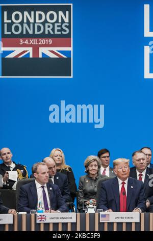 Donald Trump, destra, presidente degli Stati Uniti in occasione del vertice della NATO del 70th° anniversario tenutosi a Londra il 4 dicembre 2019. (Foto di Celestino Arce/NurPhoto) Foto Stock