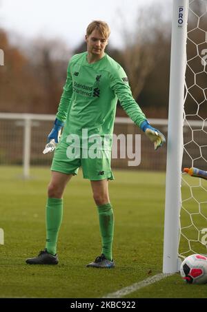 Caoimhin Kelleher di Liverpool durante la Premier League 2 tra Tottenham Hotspur e Liverpool presso l'Hotspur Way di Enfield il 06 dicembre 2019 a Enfield, Inghilterra. (Foto di Action Foto Sport/NurPhoto) Foto Stock