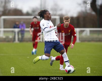 Tariq Hinds di Tottenham Hotspur durante la Premier League 2 tra Tottenham Hotspur e Liverpool all'Hotspur Way, Enfield il 06 dicembre 2019 a Enfield, Inghilterra. (Foto di Action Foto Sport/NurPhoto) Foto Stock