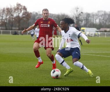 Tariq Hinds di Tottenham Hotspur durante la Premier League 2 tra Tottenham Hotspur e Liverpool all'Hotspur Way, Enfield il 06 dicembre 2019 a Enfield, Inghilterra. (Foto di Action Foto Sport/NurPhoto) Foto Stock