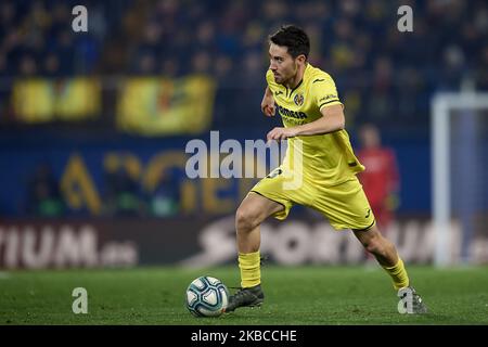 Moi Gomez di Villarreal controlla la palla durante la partita Liga tra Villarreal CF e Club Atletico de Madrid all'Estadio de la Ceramica il 6 dicembre 2019 a Villareal, Spagna. (Foto di Jose Breton/Pics Action/NurPhoto) Foto Stock