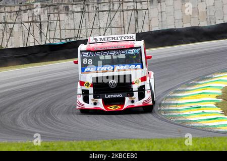 Beto Monteiro compete durante la fase finale del camion della Copa sul circuito di Interlagos, a Sao Paulo, Brasile, il 8 dicembre 2019. Beto Monteiro è il campione della Truck Cup 2019. (Foto di Mauricio Camargo/NurPhoto) Foto Stock