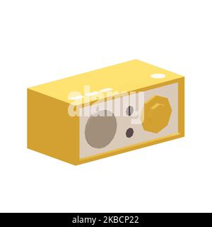 Icona della radio vintage - illustrazione di rendering 3D isolata, icona della radio portatile con rendering 3D Foto Stock